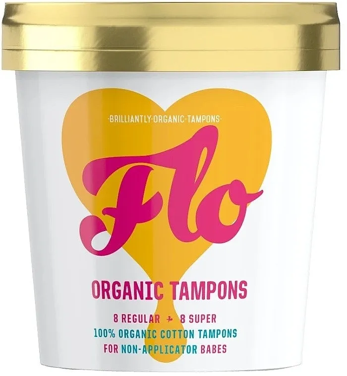 Flo Regular + Super Organic Cotton Tampons Tamponi bez aplikatora, 8 kom+8 kom