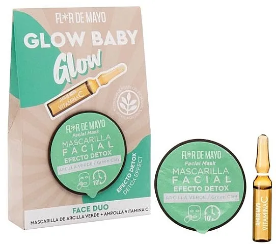 Flor De Mayo Glow Baby Glow Face Set (mask/10ml + amp/2ml)