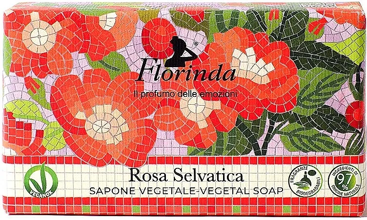 Florinda Rosa Selvatica Sapone Vegetale-Vegetal Soap Toaletni sapun "Italijanski mozaik. Divlja ruža"
