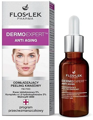 Floslek Dermo Expert Anti Aging Peeling Pomlađujući noćni kiselinski piling za lice