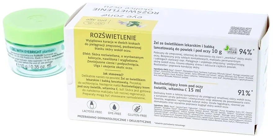 Floslek Eye Zone (eye/gel/10g + eye/cr/15ml) Set