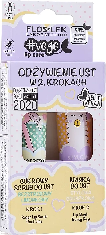 Floslek (lip/scrub/14g + lip/mask/14g) Set