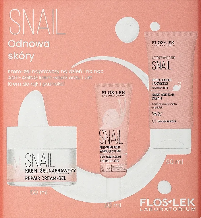 Floslek Snail (eye/cr/30ml + f/cr/50ml + h/cr/50ml) Set