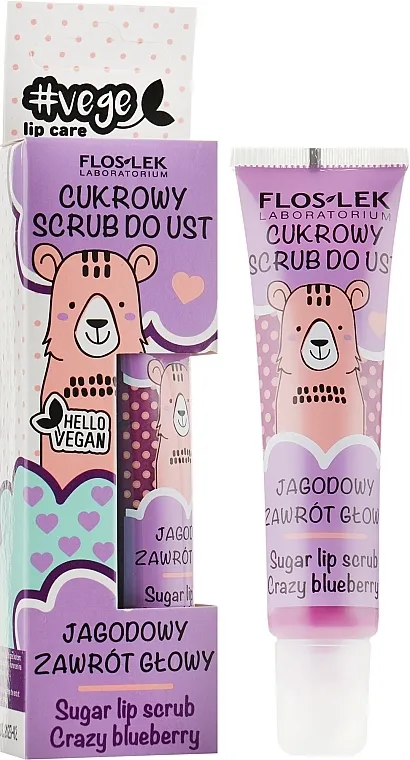 Floslek Vege Lip Care Sugar Lip Scrub Crazy Bleuberry Šećerni scrub za usne "Crazy Blueberries"