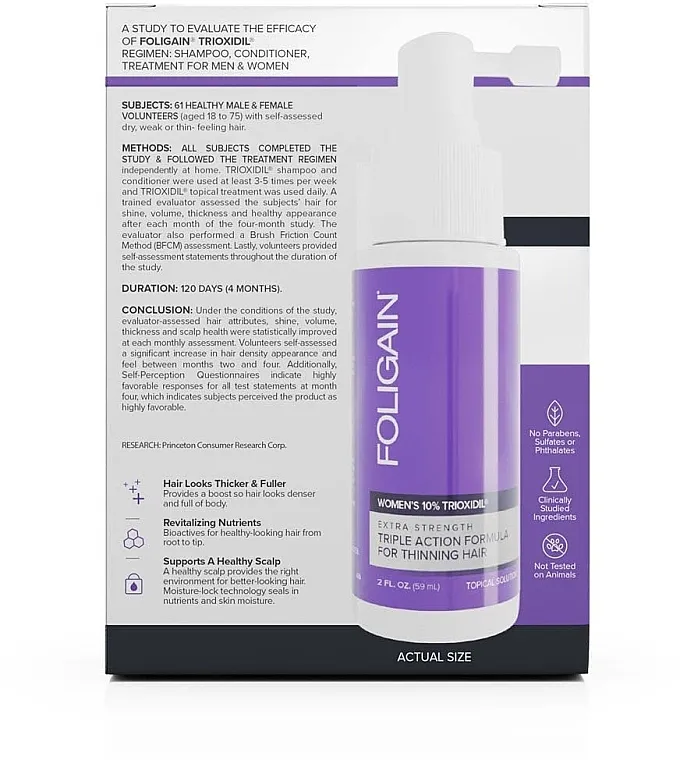 Foligain Women's Triple Action Complete Formula For Thinning Hair Serum protiv opadanja kose za žene