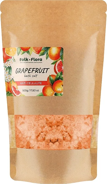Folk&amp;Flora Grapefruit Bath Salt So za kupanje 'Grejpfrut'
