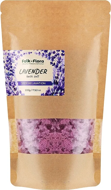 Folk&amp;Flora Lavender Bath Salt Soli za kupanje "Lavanda"