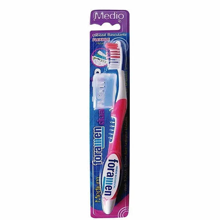Foramen Dualflexitip Medium Toothbrush četkica za zube, srednja tvrdoća, roze