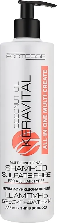 Fortesse Professional All-In-One Multi-Create KeraVital Multifunctional Shampoo Sulfate-Free Višenamenski šampon bez sulfata sa kokosovim uljem i UV filtrima