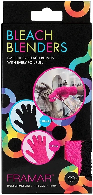 Framar Bleach Blenders Microfibre Gloves Black&amp;Pink Rukavice za farbanje, 2 kom.