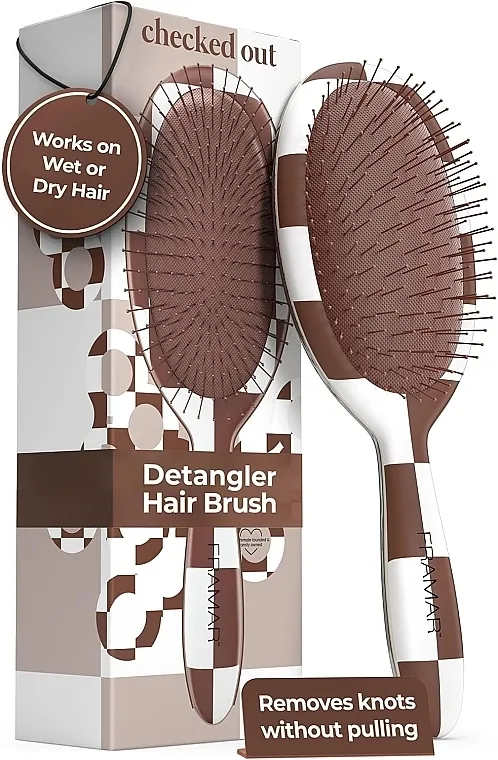 Framar Detangler Hair Brush Checked Oud Četka za kosu, čokoladna