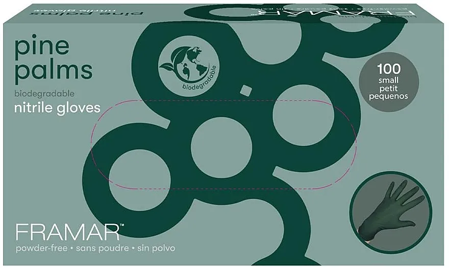 Framar Pine Palms Nitrile Gloves Large Nitrilne rukavice bez praha, zelene, L, 100 kom.