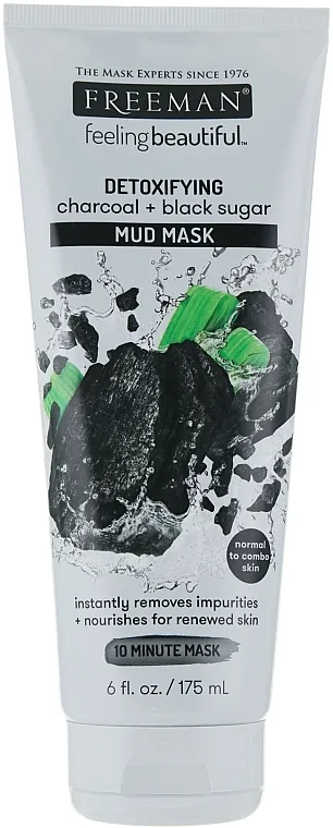 Freeman Feeling Beautiful Charcoal &amp; Black Sugar Mud Mask Blatna maska ​​za lice "Ugljen, crni šećer"