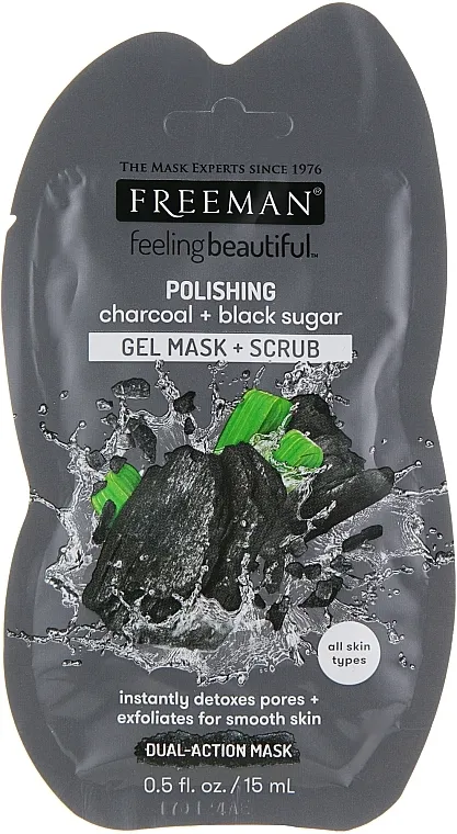 Freeman Feeling Beautiful Charcoal &amp; Black Sugar Polishing Mask (mini) Maska za lice "Crni šećer"