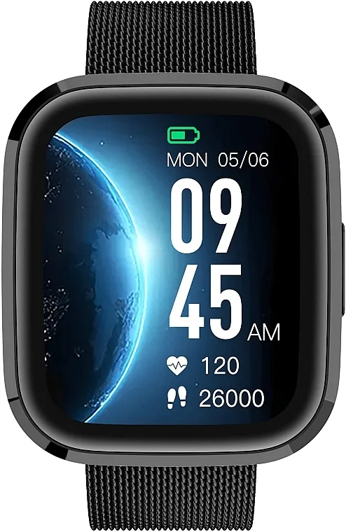 Garett Smartwatch GRC STYLE Black Steel Smart sat, crni metal