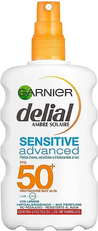 Garnier Delial Ambre Solaire Advanced Sensitive Sunscreen Spray SPF50 Sprej za zaštitu osetljive kože od sunca