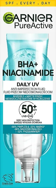 Garnier Pure Active BHA+ Niacynamid Daily UV Anti-Imperfection Fluid Blagi dnevni fluid za lice