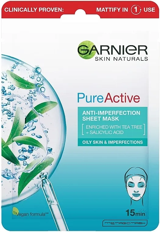 Garnier Skin Naturals Pure Active Anti-Impeffection Sheet Mask Sheet maska ​​za lice