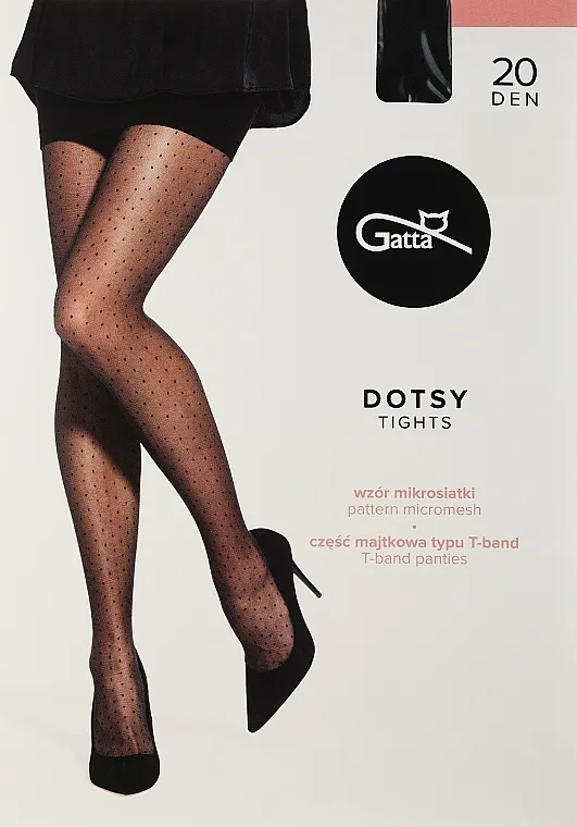 Gatta Čarape 'Dotsy W.01' 20 den, nero