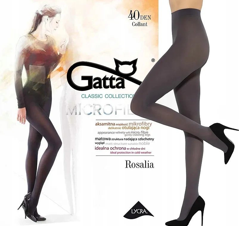 Gatta Čarape 'Rosalia' 40 Den, grafit
