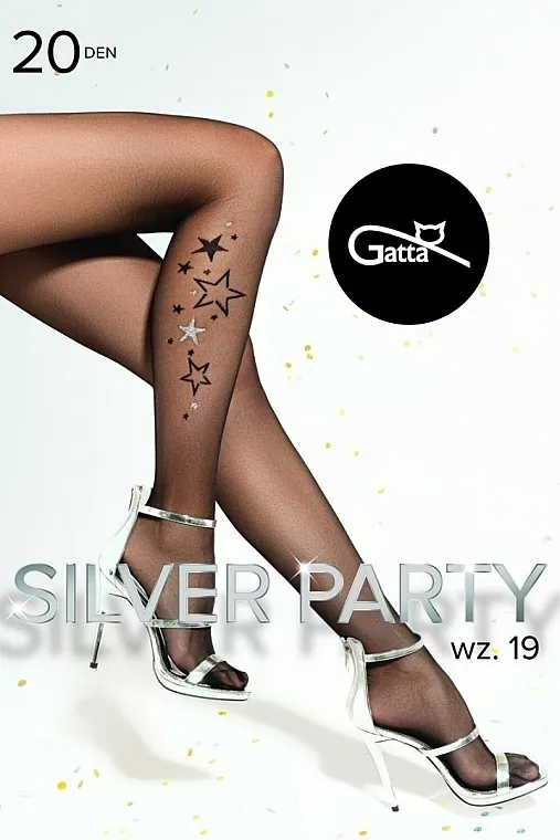 Gatta Čarape 'Silver Party w.19' 20 Den, nero