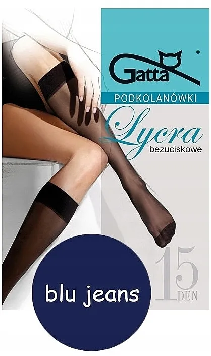 Gatta Dame čarape do kolena Lycra, 2 para, 15 Den, plavi teksas