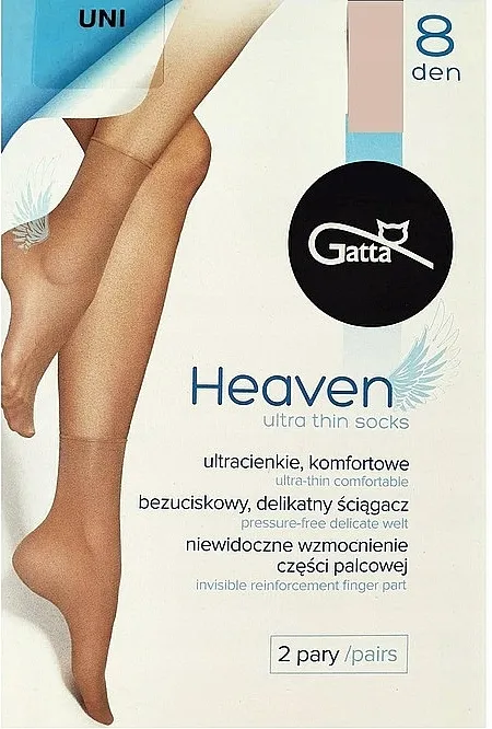 Gatta Ženske čarape Heaven, 2 para, 8 Den, prirodne