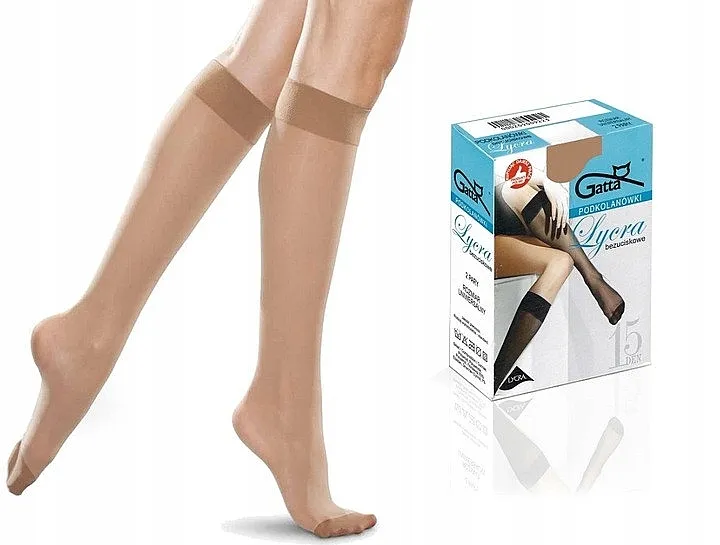 Gatta Ženske dokolenice "Lycra", 2 para, 15 Den, bež