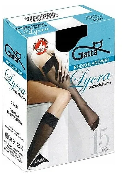 Gatta Ženske dokolenice "Lycra", 2 para, 15 Den, prirodna boja