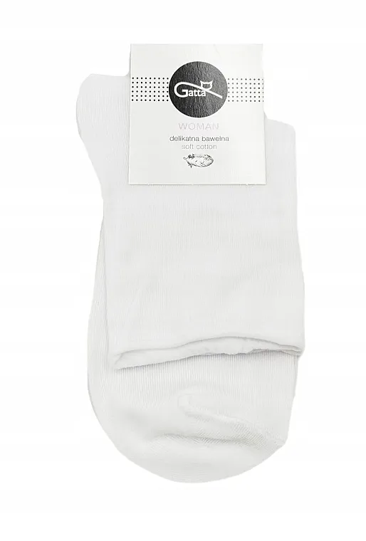 Gatta Ženske pamučne čarape Soft Cotton W.000, bele