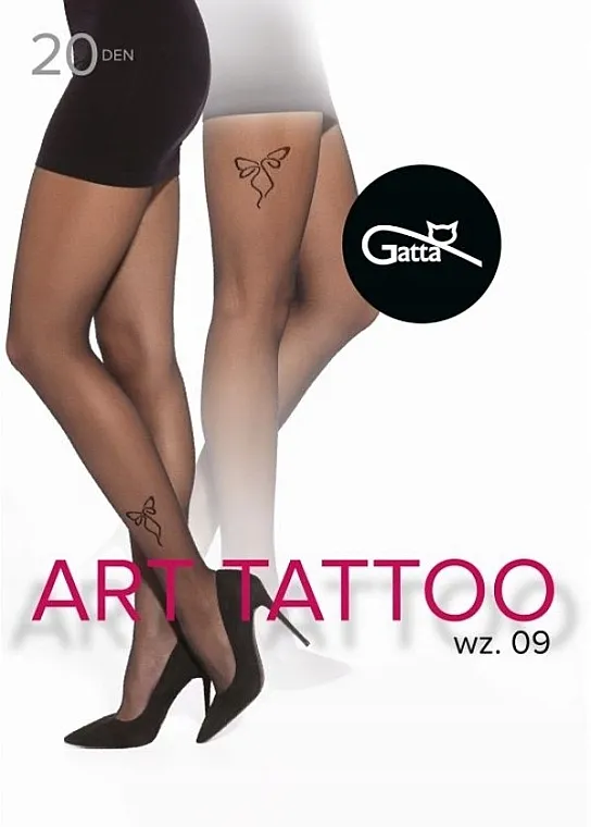 Gatta Najlon čarape Art Tattoo W.09 20 Den, nero