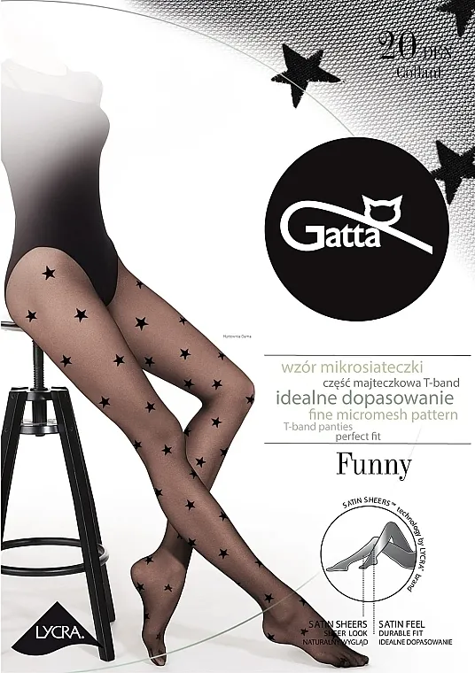 Gatta Najlon čarape Funny 06 20 Den, nero