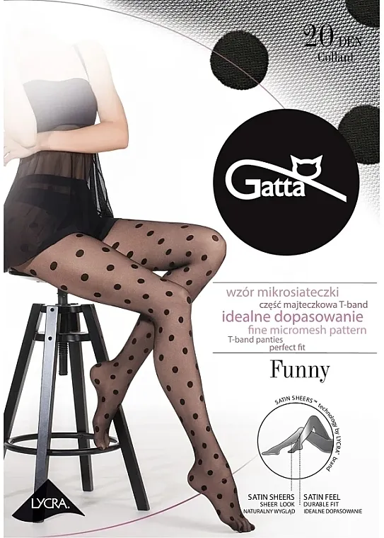 Gatta Najlon čarape Funny 07 20 Den, nero