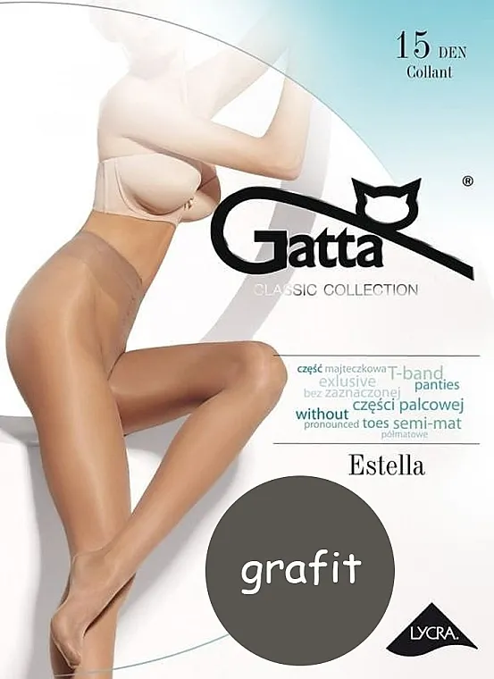 Gatta Najlon čarape "Estella" 15 Den, grafit