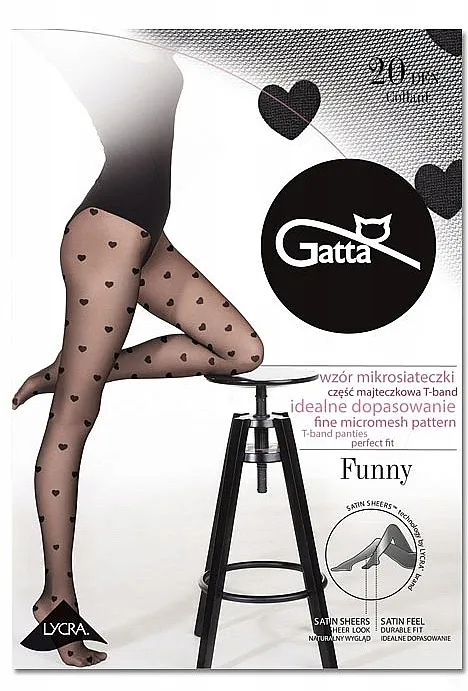 Gatta Najlonke Funny 08 20 Den, crne