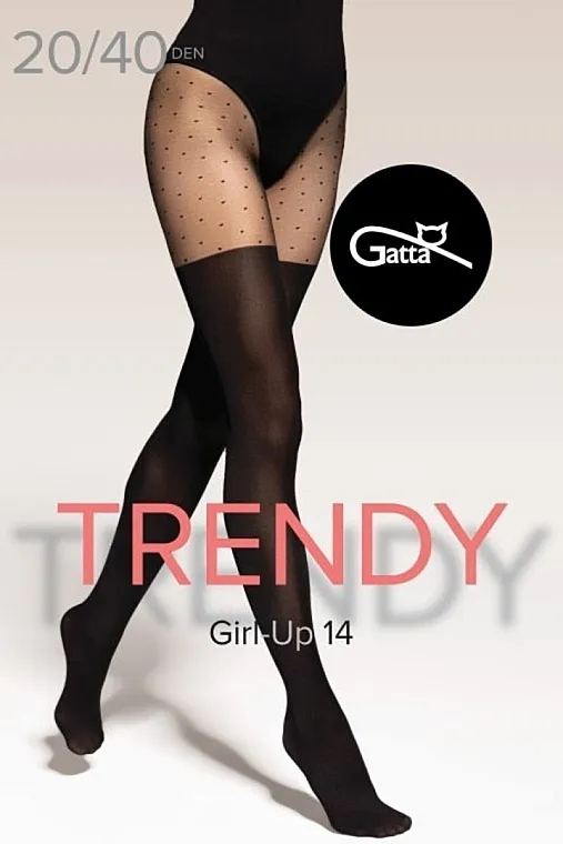 Gatta Najlonke Girl Up W.14 20/40 Den, nero