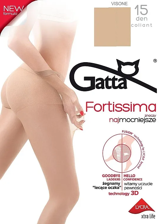 Gatta Najlonke "Fortissima" 15 Den, visone