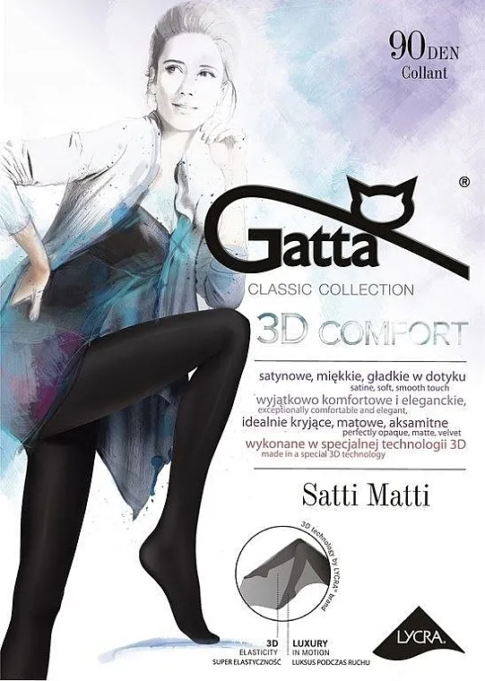 Gatta Najlonke Satti Matti 90 Den, nero