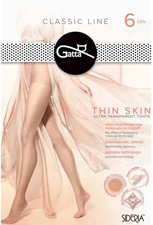 Gatta Rajstopy Thin skin, 6 Den, visone