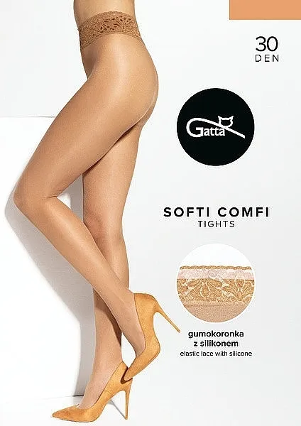 Gatta Svilene čarape Softi-Comfi, 30 Den, zlatna
