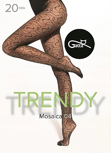 Gatta Trend čarape Mosaica 04, 20 Den, crna
