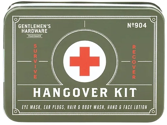 Gentlemen's Hardware Hangover Kit (acc/2pcs + h/f/lot/60ml + h/b/wash/60ml) Set