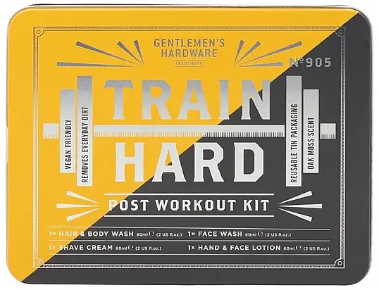 Gentlemen's Hardware Post Gym Kit (sh/cr/60ml+h/f/lot/60ml+h/b/wash/60ml+f/wash/60ml) Set