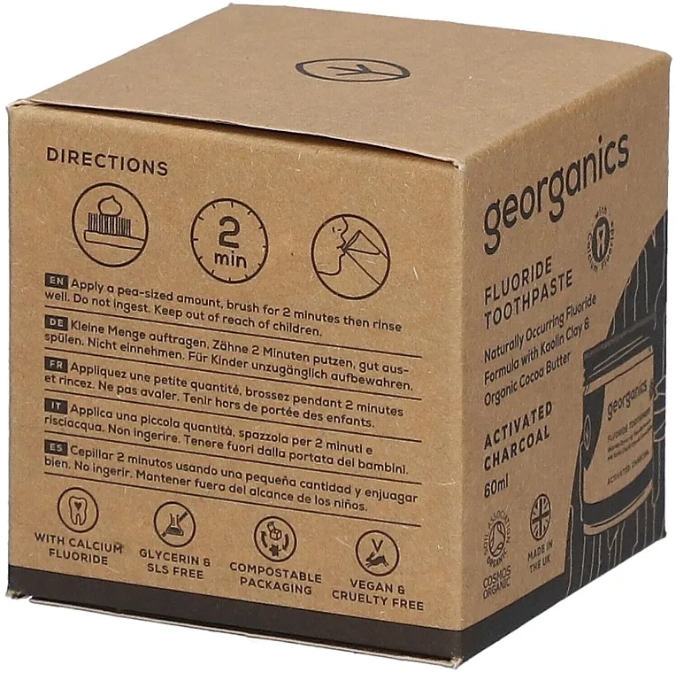 Georganics Activated Charcoal Fluoride Toothpaste Prirodna pasta za zube sa fluorom