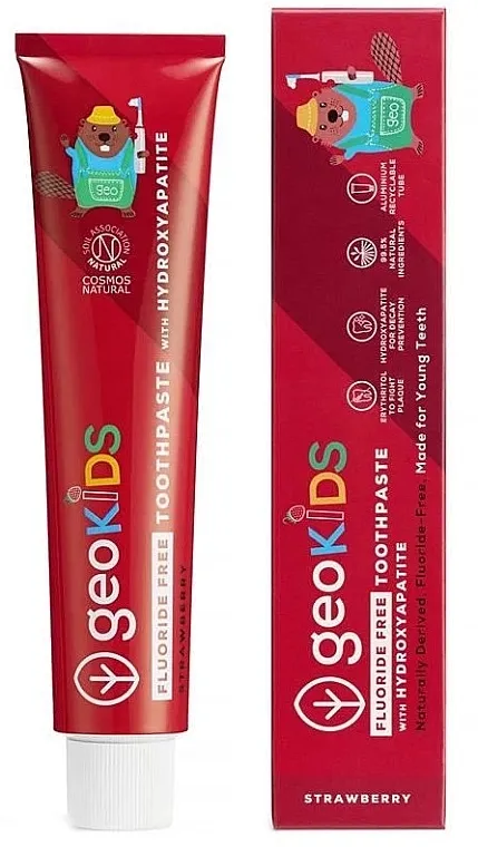 Georganics Fluoride Free Toothpaste With Hydroxyapatite Strawberry Dečja pasta za zube bez fluora Jagoda