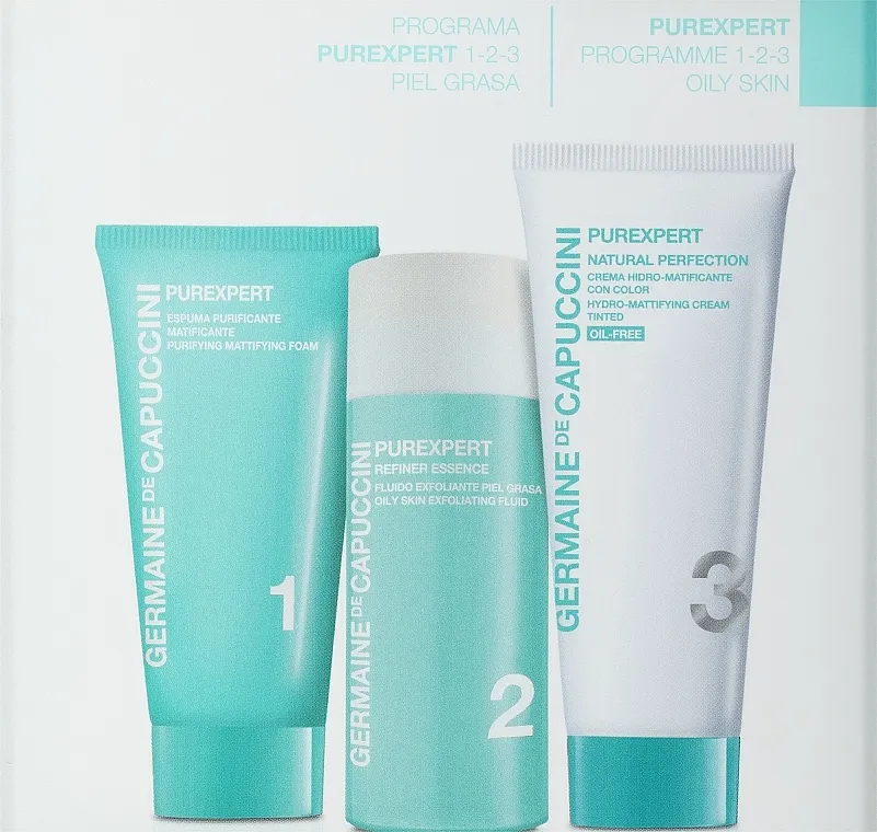 Germaine de Capuccini Purexpert Natural Perfect 1-2-3 Oily (f/foam/30ml + fluid/50ml + f/cr/50ml) Set