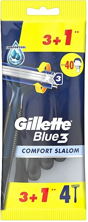 Gillette Blue 3 Comfort Slalom Set jednokratnih aparata za brijanje, 4 kom.
