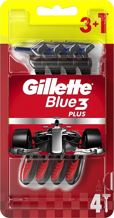 Gillette Blue 3 Plus Red Set jednokratnih brijača, 4 kom.