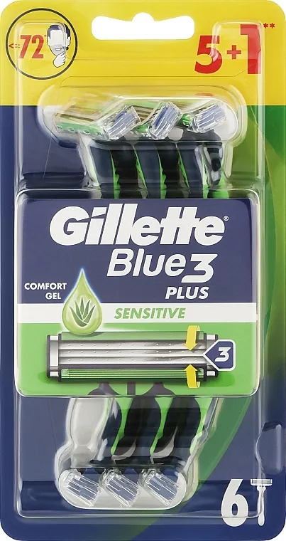 Gillette Blue 3 Sensitive Set britvica za jednokratnu upotrebu , 6 kom