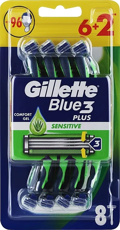 Gillette Blue 3 Sensitive Set britvica za jednokratnu upotrebu , 8 kom